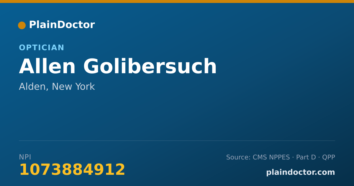 Shareable card for Allen Golibersuch - Optician, Alden, NY