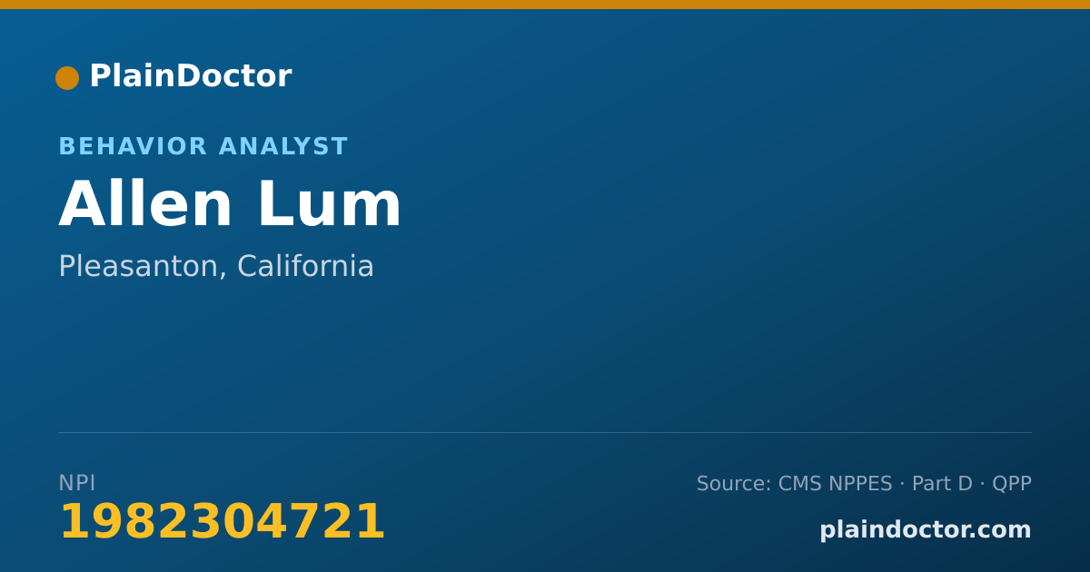 Shareable card for Allen Lum - Behavior Analyst, Pleasanton, CA