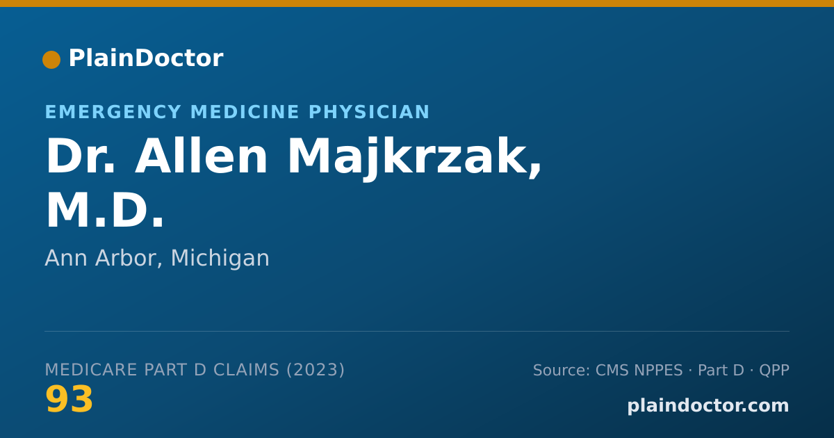 Shareable card for Allen Majkrzak, M.D. - Emergency Medicine Physician, Ann Arbor, MI