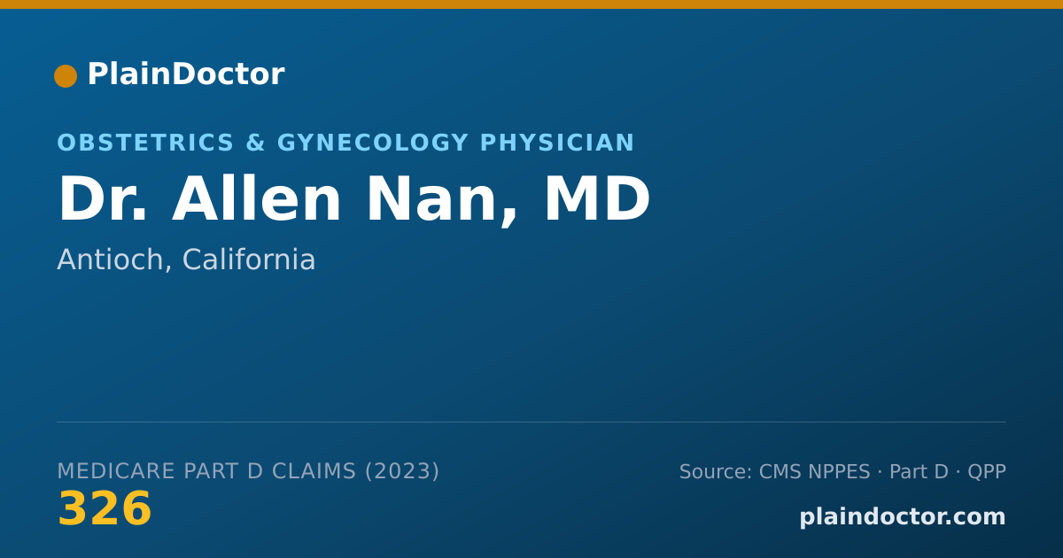 Shareable card for Allen Nan, MD - Obstetrics & Gynecology Physician, Antioch, CA