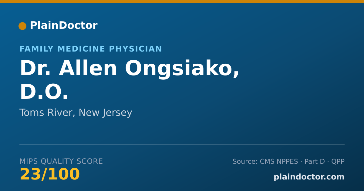 Shareable card for Allen Ongsiako, D.O. - Family Medicine Physician, Toms River, NJ