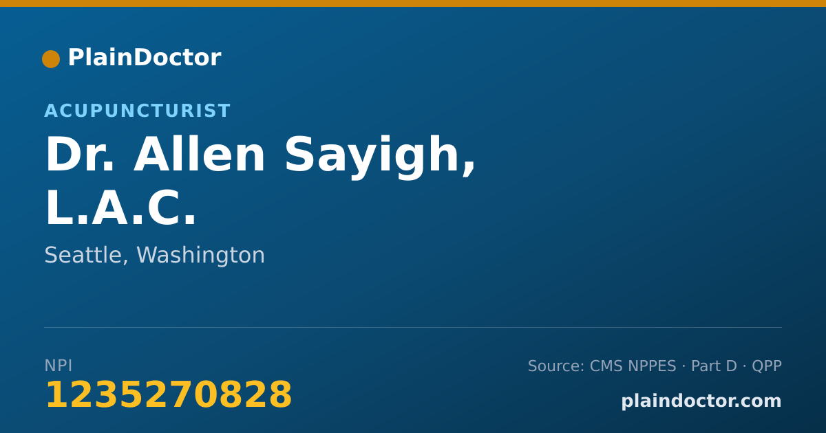 Shareable card for Allen Sayigh, L.A.C. - Acupuncturist, Seattle, WA