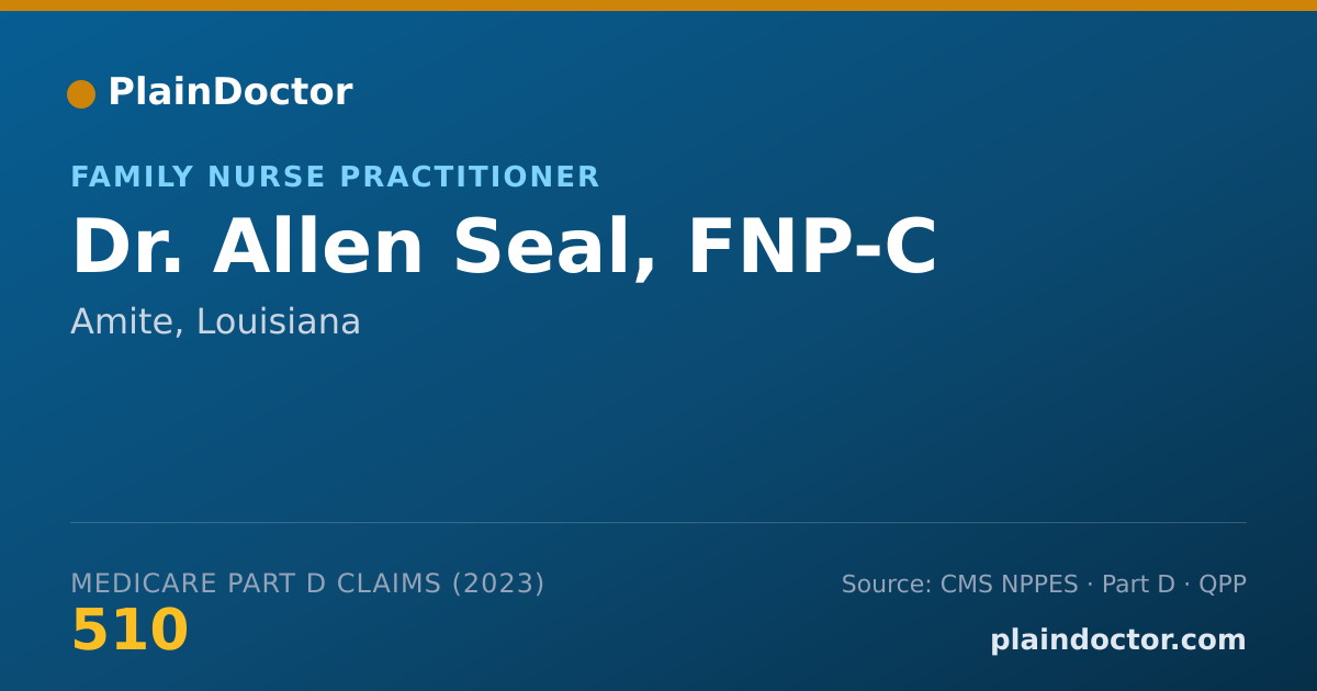 Shareable card for Allen Seal, FNP-C - Family Nurse Practitioner, Amite, LA