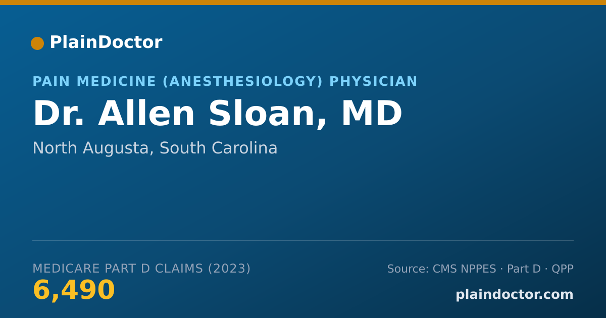 Shareable card for Allen Sloan, MD - Pain Medicine (Anesthesiology) Physician, North Augusta, SC
