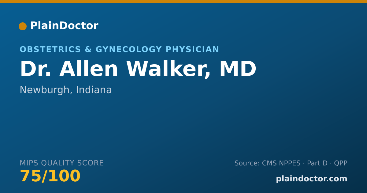 Shareable card for Allen Walker, MD - Obstetrics & Gynecology Physician, Newburgh, IN