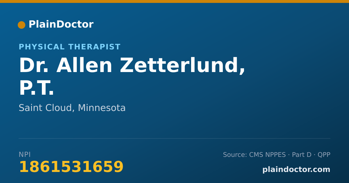 Shareable card for Allen Zetterlund, P.T. - Physical Therapist, Saint Cloud, MN