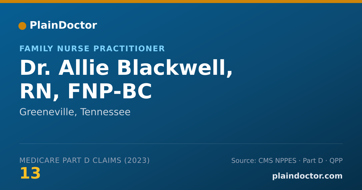 Shareable card for Allie Blackwell, RN, FNP-BC - Family Nurse Practitioner, Greeneville, TN