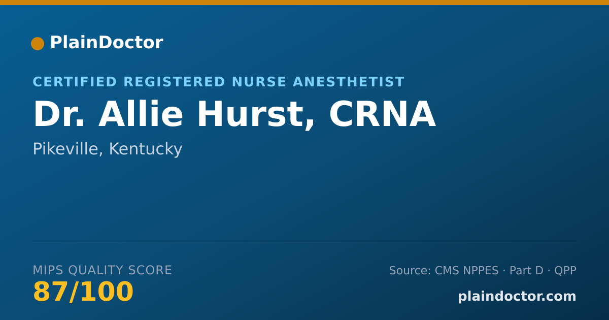 Shareable card for Allie Hurst, CRNA - Certified Registered Nurse Anesthetist, Pikeville, KY