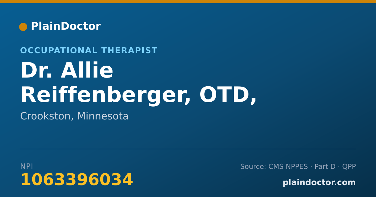 Shareable card for Allie Reiffenberger, OTD, OTR/L - Occupational Therapist, Crookston, MN