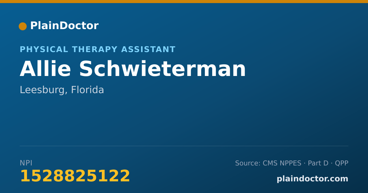 Shareable card for Allie Schwieterman - Physical Therapy Assistant, Leesburg, FL