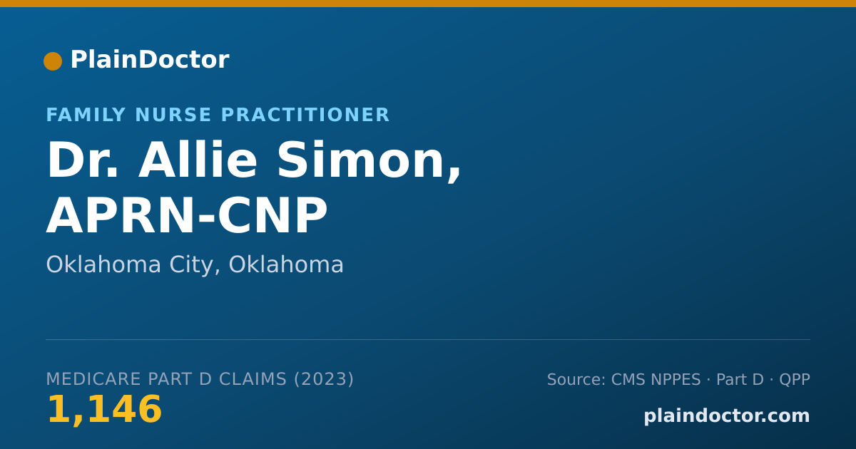 Shareable card for Allie Simon, APRN-CNP - Family Nurse Practitioner, Oklahoma City, OK