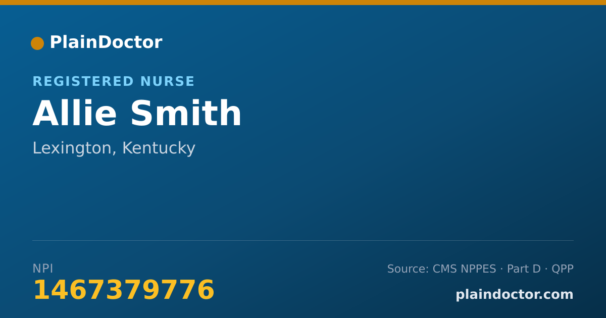Shareable card for Allie Smith - Registered Nurse, Lexington, KY