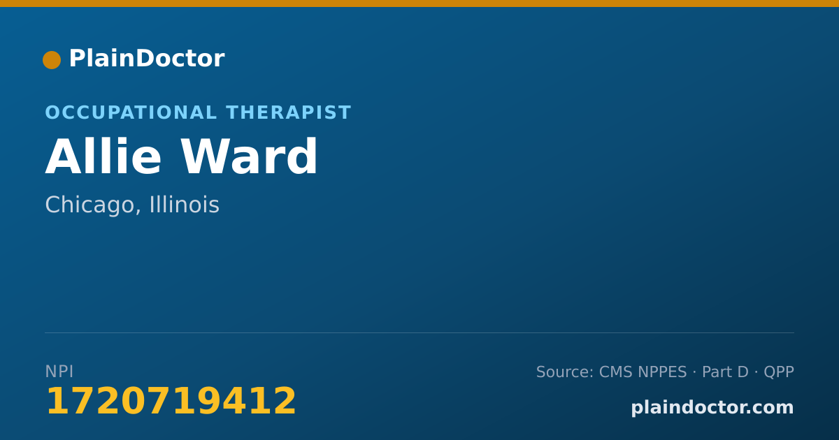 Shareable card for Allie Ward - Occupational Therapist, Chicago, IL