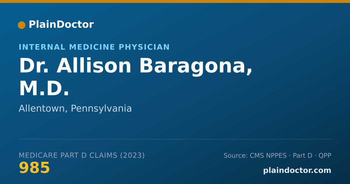 Shareable card for Allison Baragona, M.D. - Internal Medicine Physician, Allentown, PA