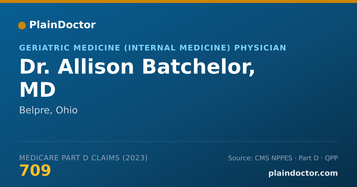 Shareable card for Allison Batchelor, MD - Geriatric Medicine (Internal Medicine) Physician, Belpre, OH