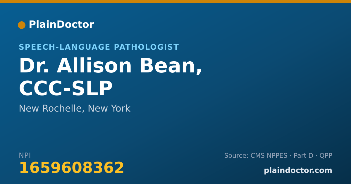 Shareable card for Allison Bean, CCC-SLP - Speech-Language Pathologist, New Rochelle, NY