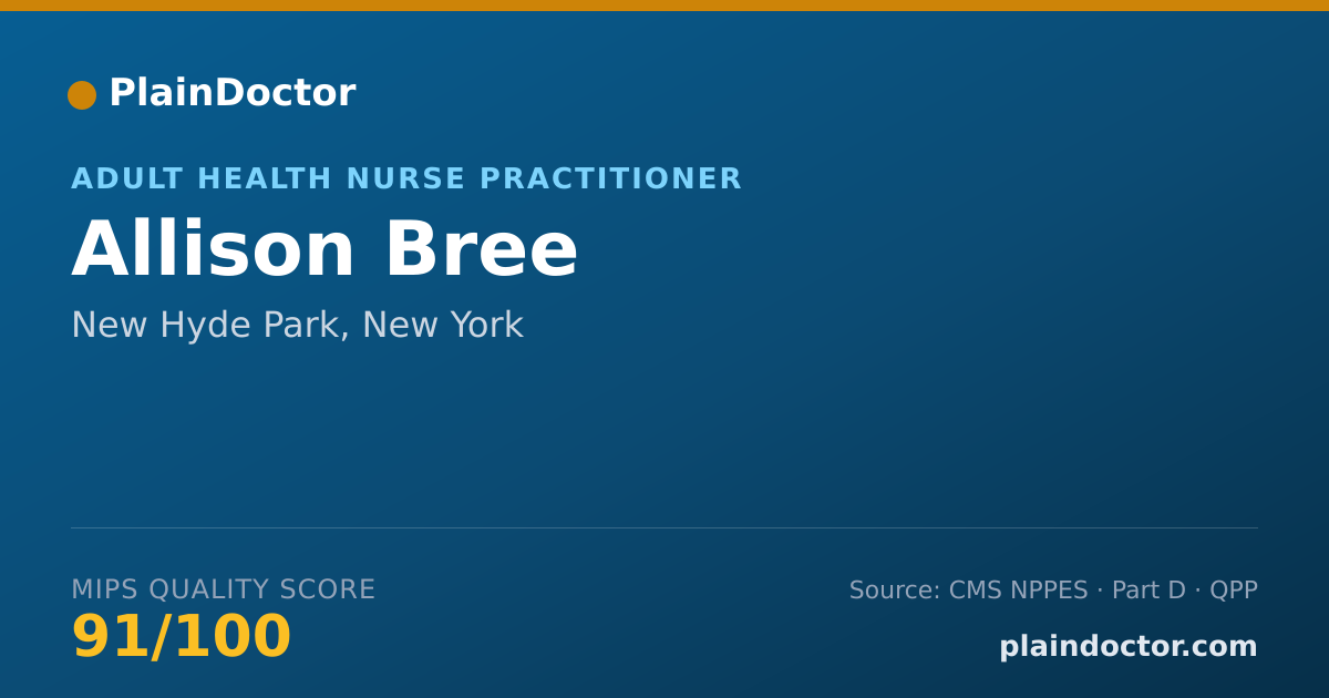Shareable card for Allison Bree - Adult Health Nurse Practitioner, New Hyde Park, NY