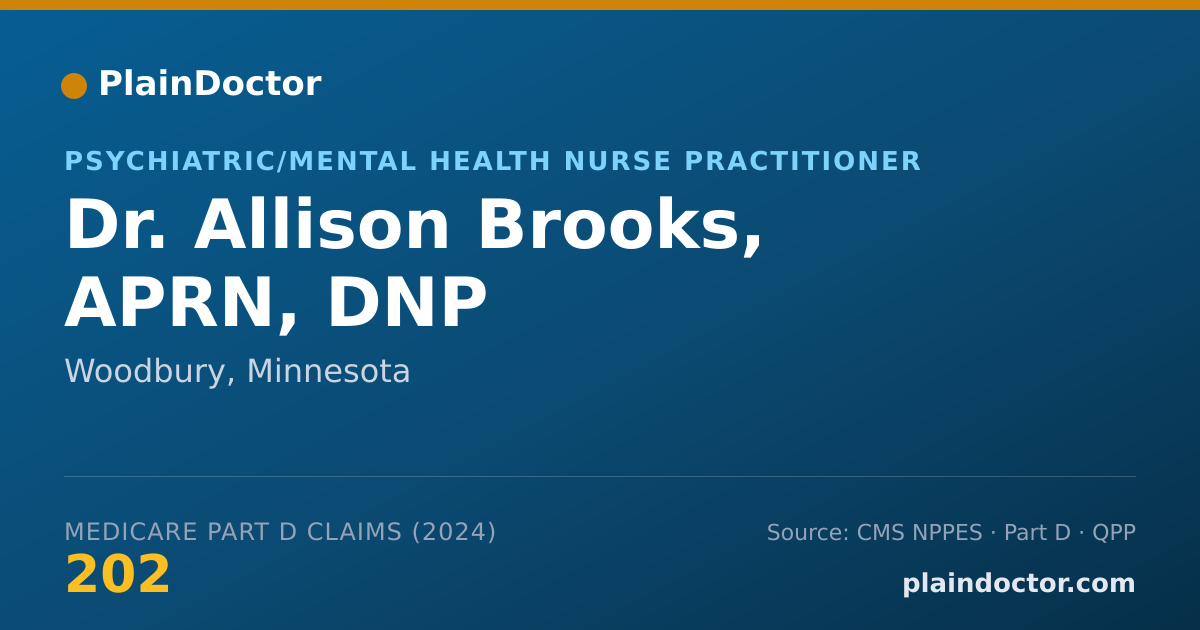 Shareable card for Allison Brooks, APRN, DNP - Primary Care Nurse Practitioner, Woodbury, MN