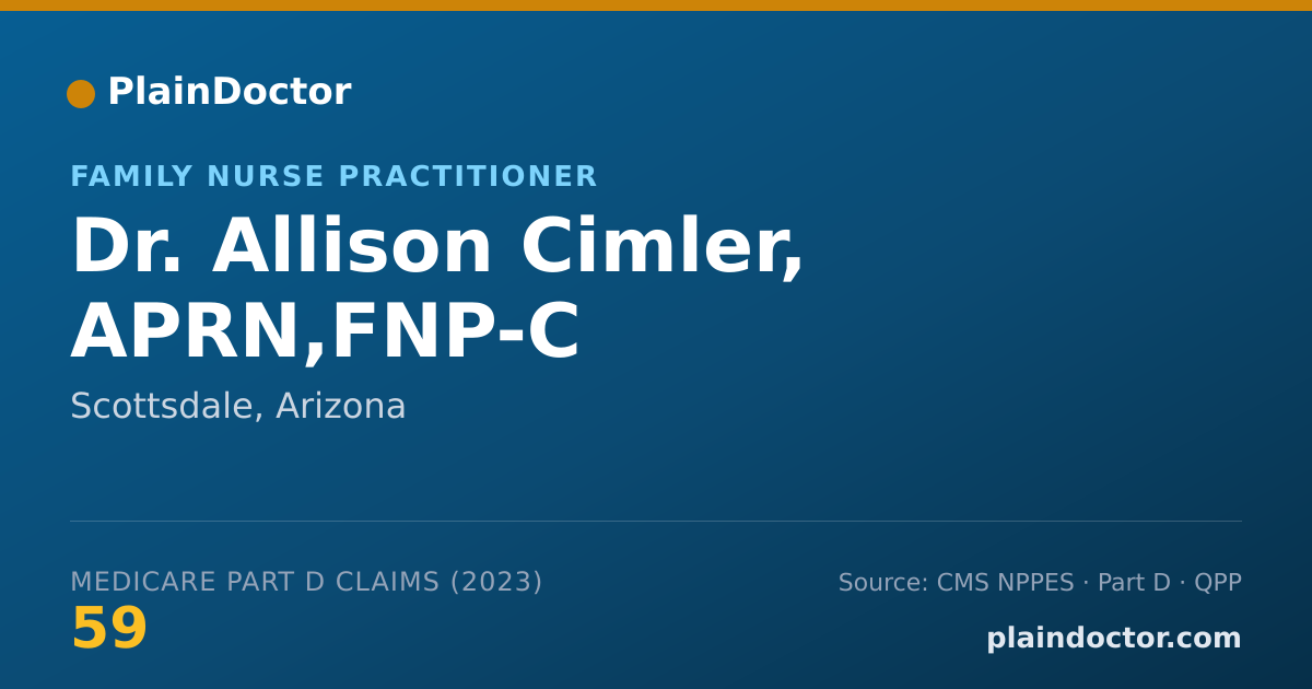 Shareable card for Allison Cimler, APRN,FNP-C - Family Nurse Practitioner, Scottsdale, AZ