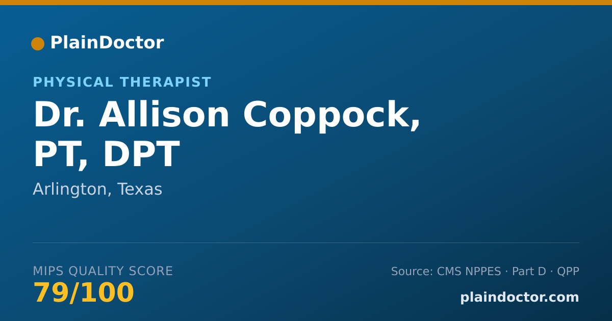 Shareable card for Allison Coppock, PT, DPT - Physical Therapist, Arlington, TX
