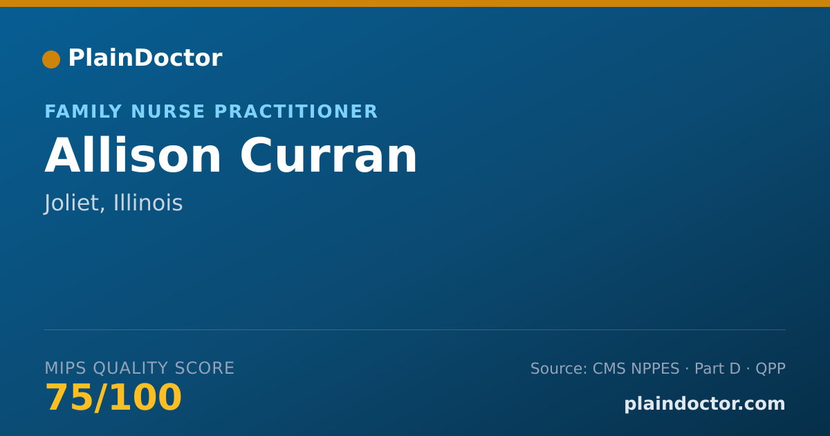 Shareable card for Allison Curran - Family Nurse Practitioner, Joliet, IL