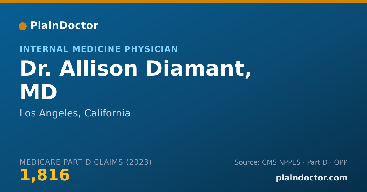 Shareable card for Allison Diamant, MD - Internal Medicine Physician, Los Angeles, CA