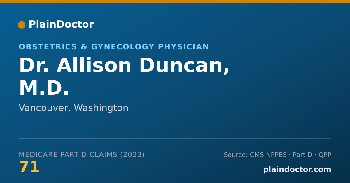 Shareable card for Allison Duncan, M.D. - Obstetrics & Gynecology Physician, Vancouver, WA