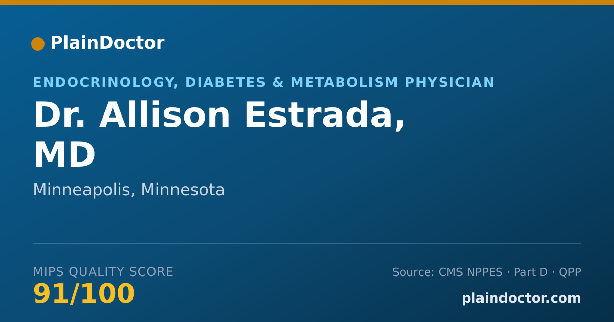Shareable card for Allison Estrada, MD - Endocrinology, Diabetes & Metabolism Physician, Minneapolis, MN