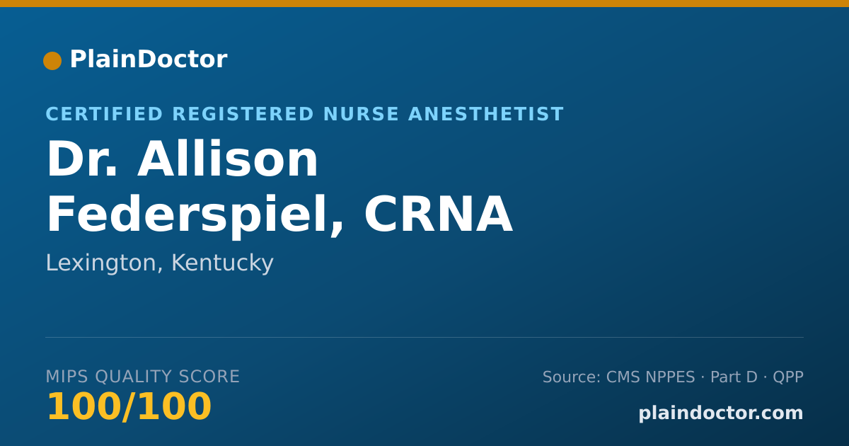 Shareable card for Allison Federspiel, CRNA - Certified Registered Nurse Anesthetist, Lexington, KY