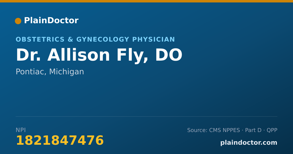 Shareable card for Allison Fly, DO - Obstetrics & Gynecology Physician, Pontiac, MI