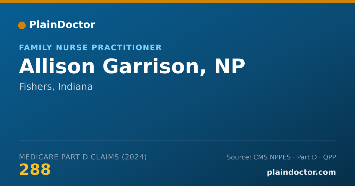 Shareable card for Allison Garrison, NP - Family Nurse Practitioner, Fishers, IN