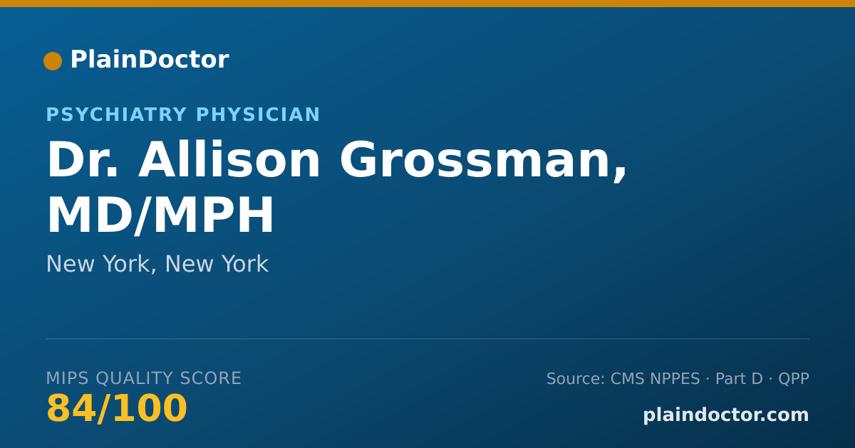 Shareable card for Allison Grossman, MD/MPH - Child & Adolescent Psychiatry Physician, New York, NY