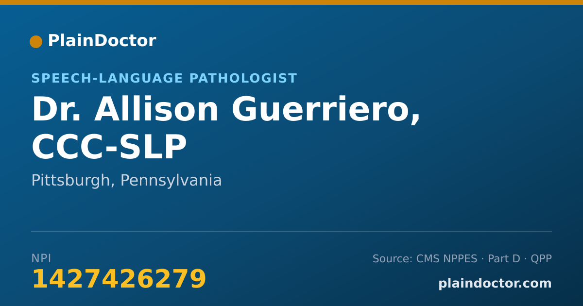 Shareable card for Allison Guerriero, CCC-SLP - Speech-Language Pathologist, Pittsburgh, PA