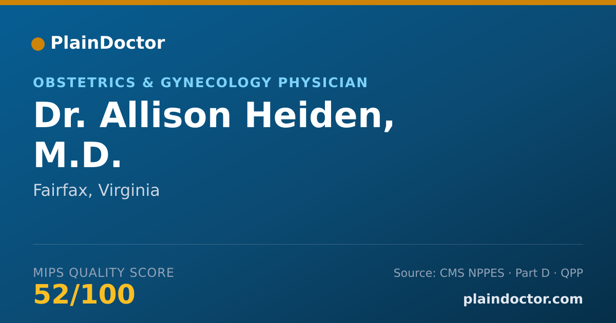 Shareable card for Allison Heiden, M.D. - Obstetrics & Gynecology Physician, Fairfax, VA