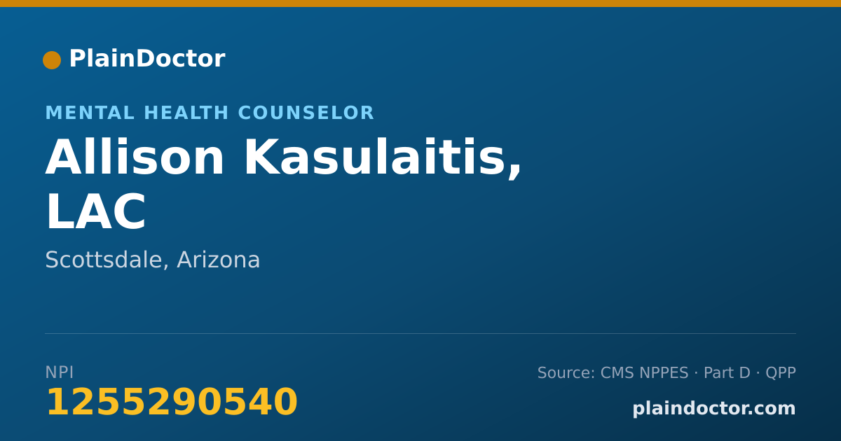 Shareable card for Allison Kasulaitis, LAC - Mental Health Counselor, Scottsdale, AZ