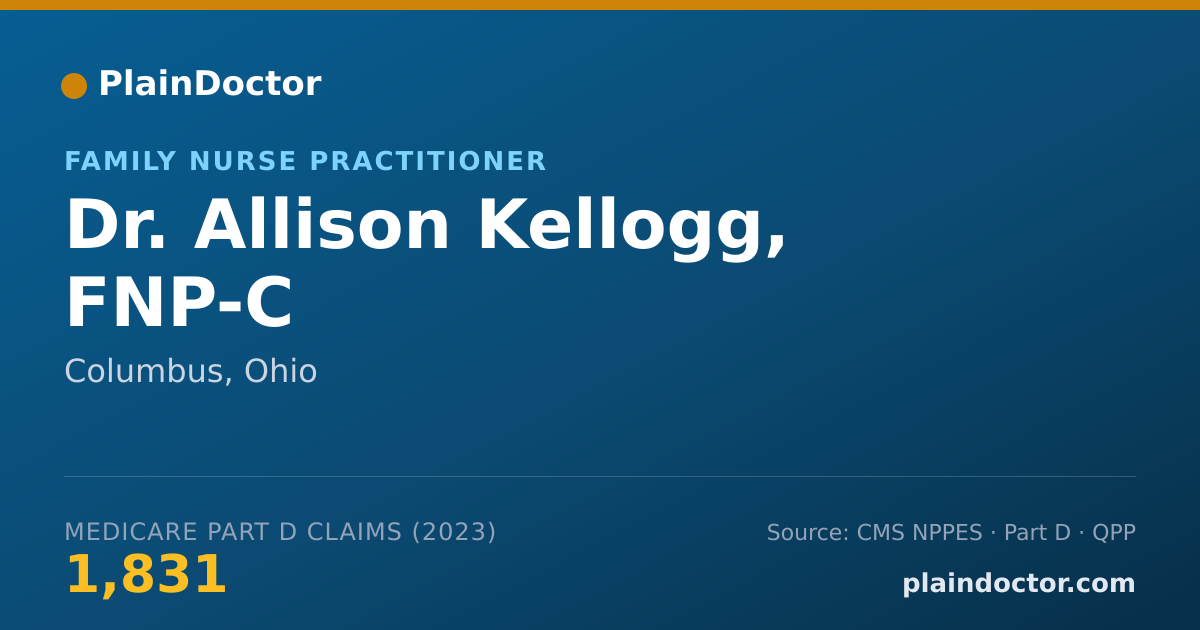 Shareable card for Allison Kellogg, FNP-C - Family Nurse Practitioner, Columbus, OH