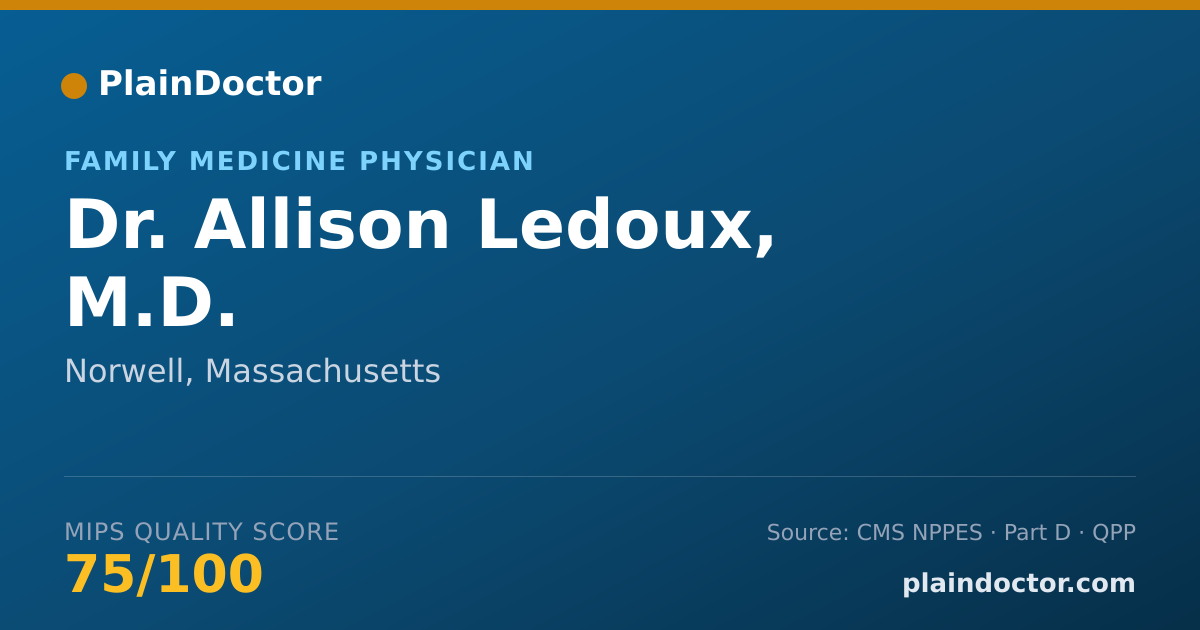 Shareable card for Allison Ledoux, M.D. - Family Medicine Physician, Norwell, MA