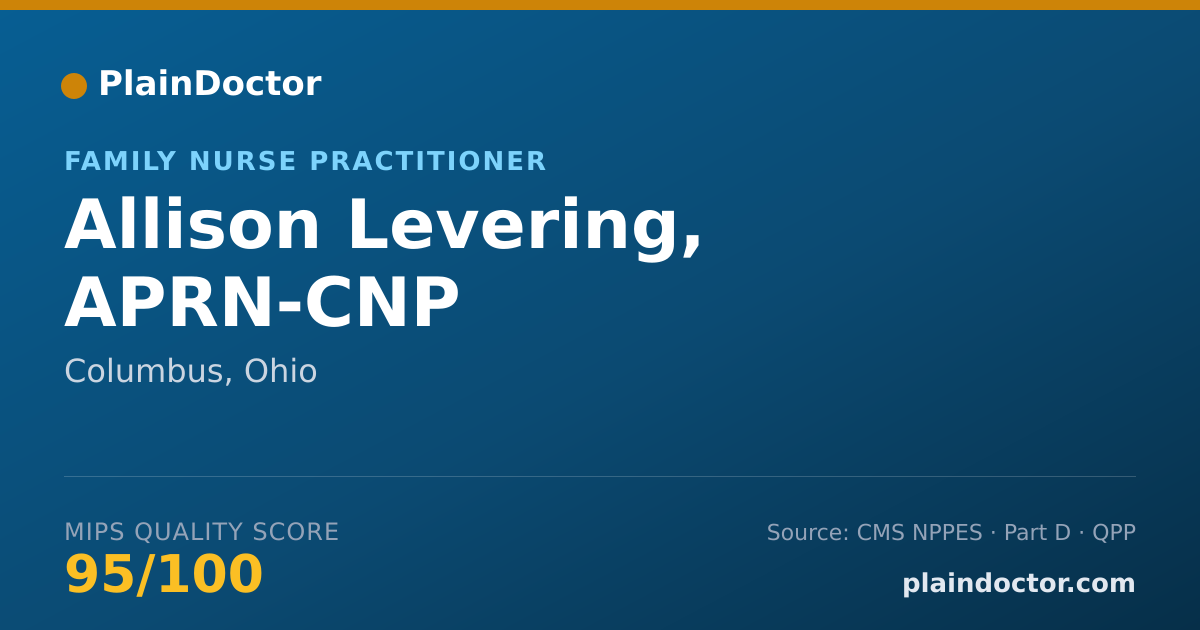 Shareable card for Allison Levering, APRN-CNP - Family Nurse Practitioner, Columbus, OH