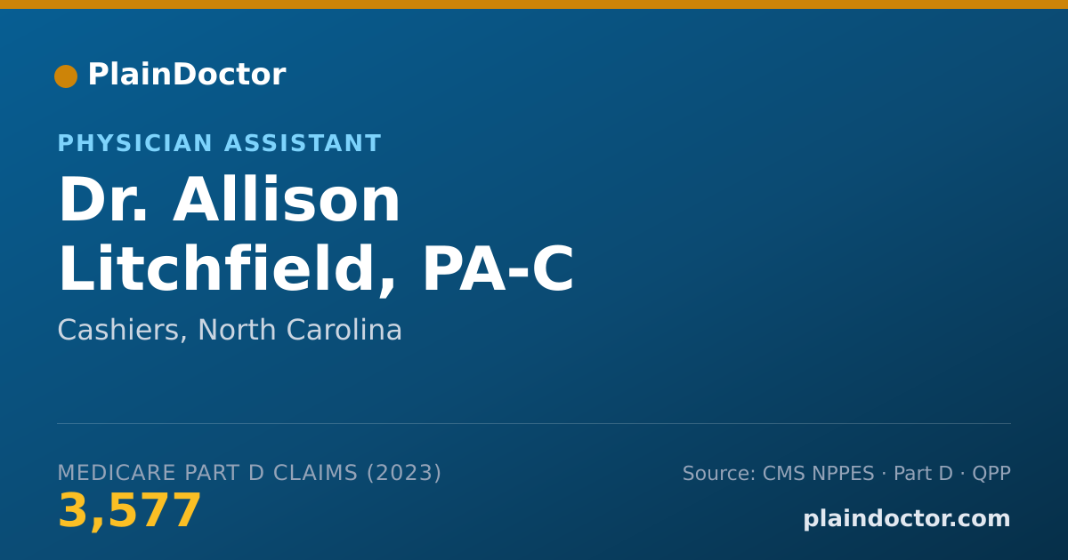 Shareable card for Allison Litchfield, PA-C - Physician Assistant, Cashiers, NC