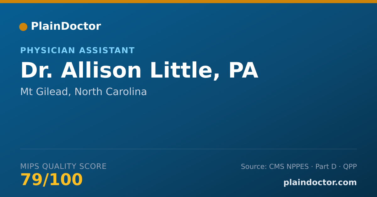 Shareable card for Allison Little, PA - Physician Assistant, Mt Gilead, NC