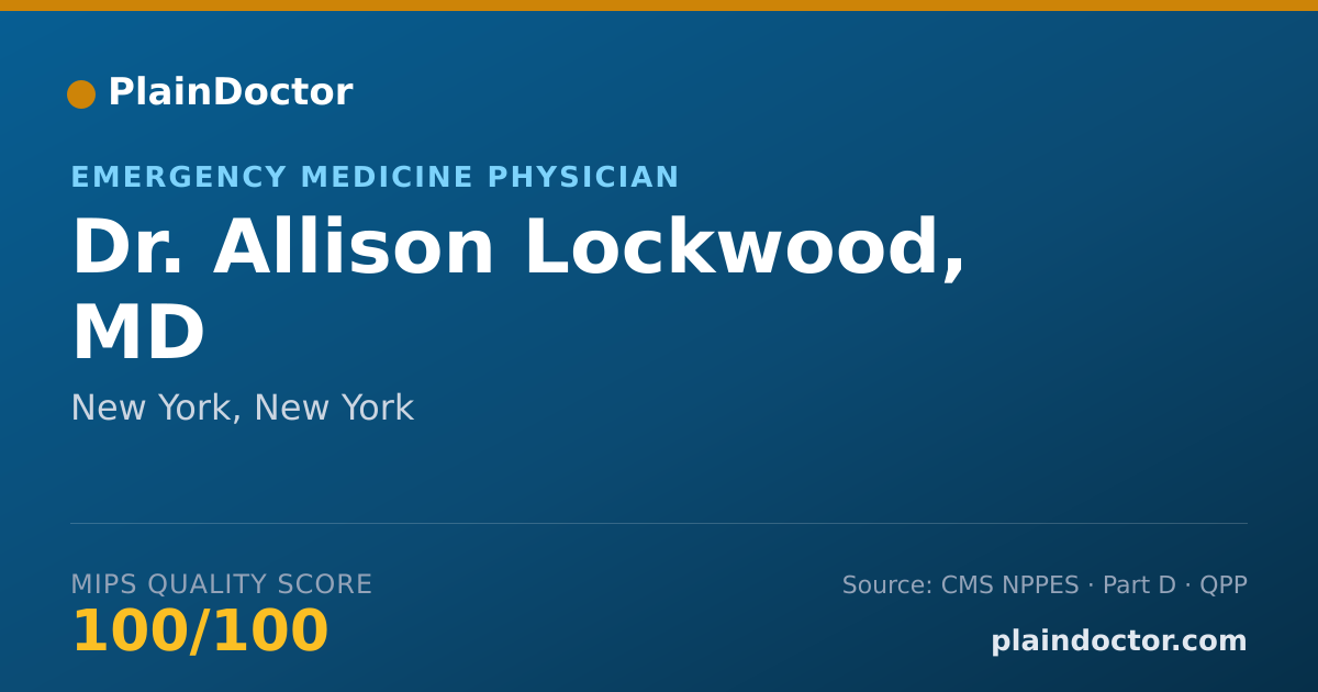 Shareable card for Allison Lockwood, MD - Emergency Medicine Physician, New York, NY