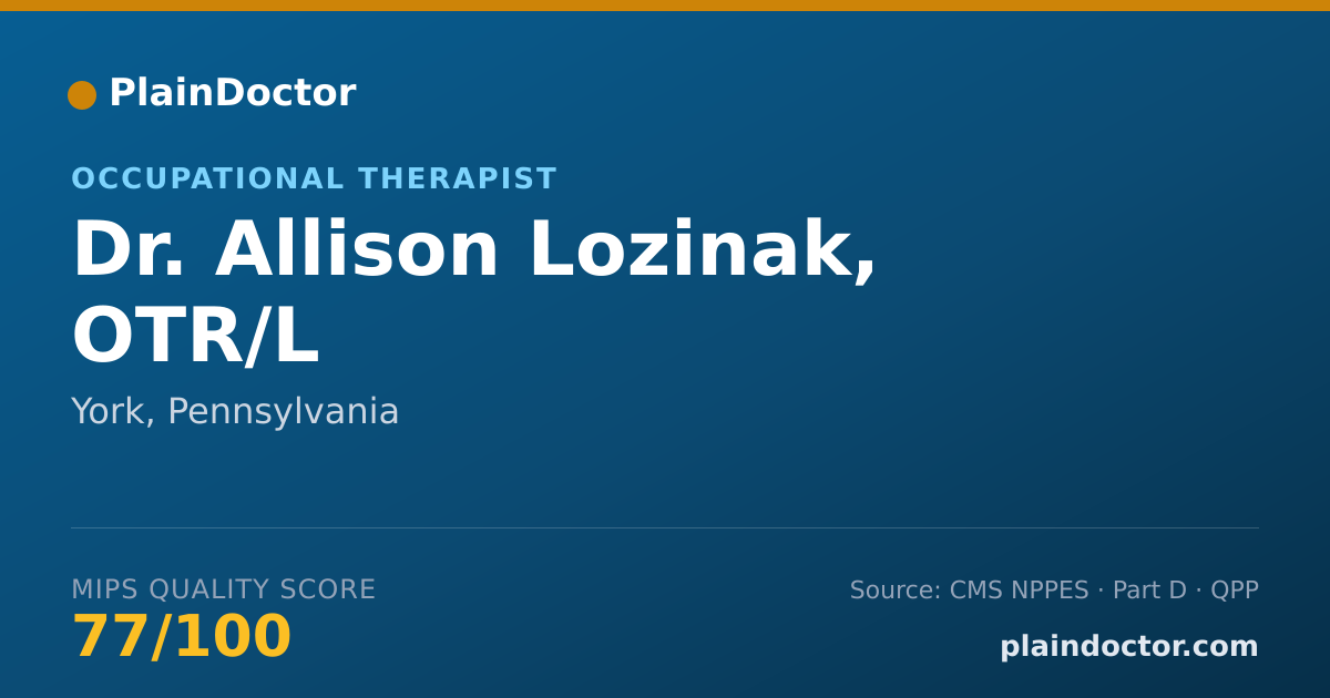 Shareable card for Allison Lozinak, OTR/L - Occupational Therapist, York, PA