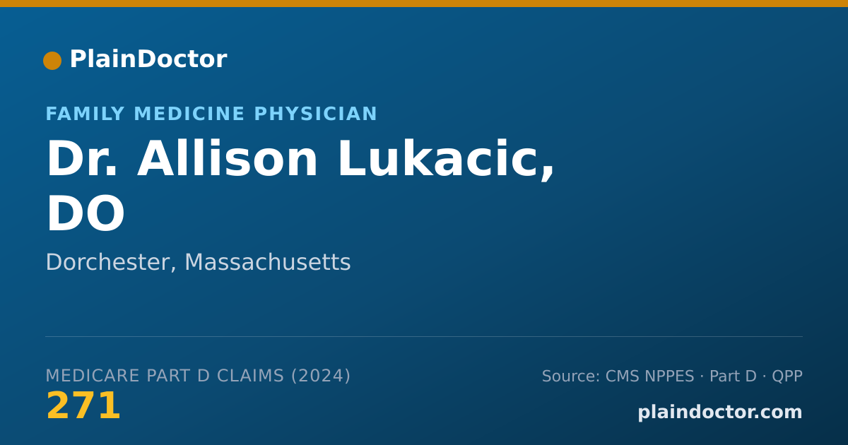 Shareable card for Allison Lukacic, DO - Family Medicine Physician, Dorchester, MA