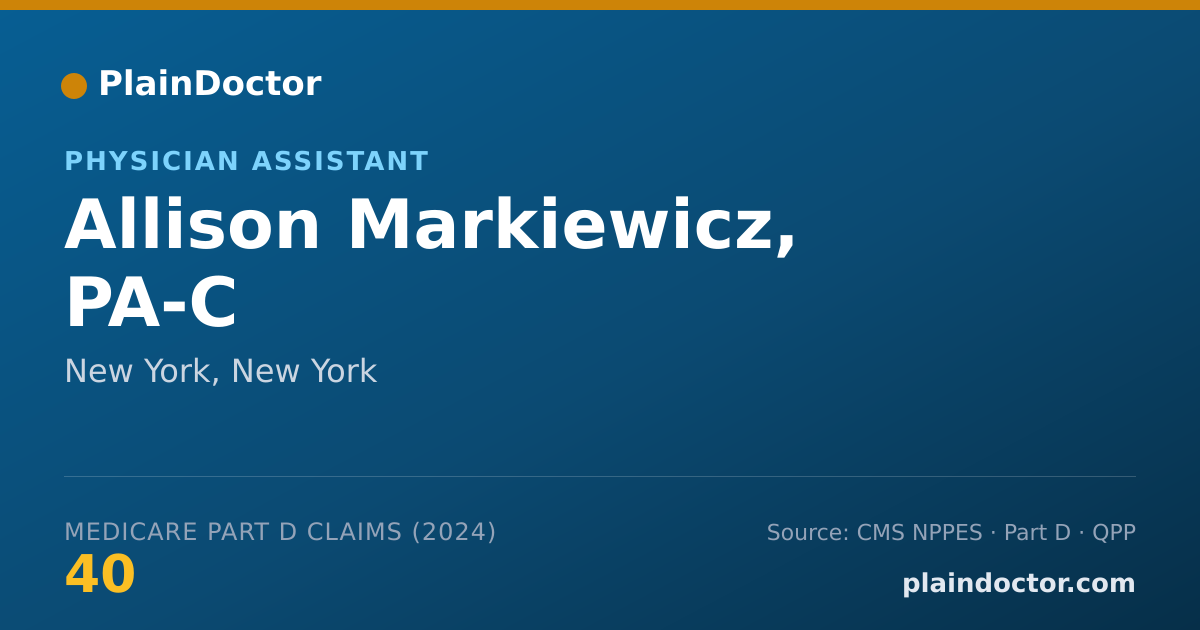 Shareable card for Allison Markiewicz, PA-C - Physician Assistant, New York, NY