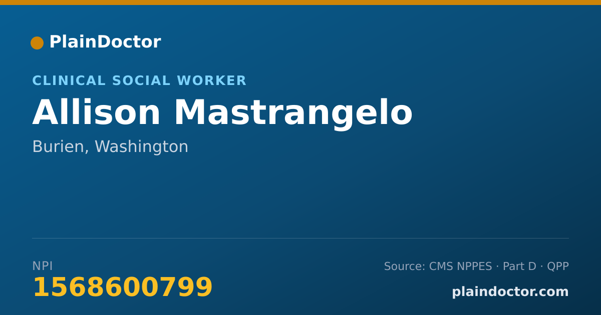 Shareable card for Allison Mastrangelo - Clinical Social Worker, Burien, WA