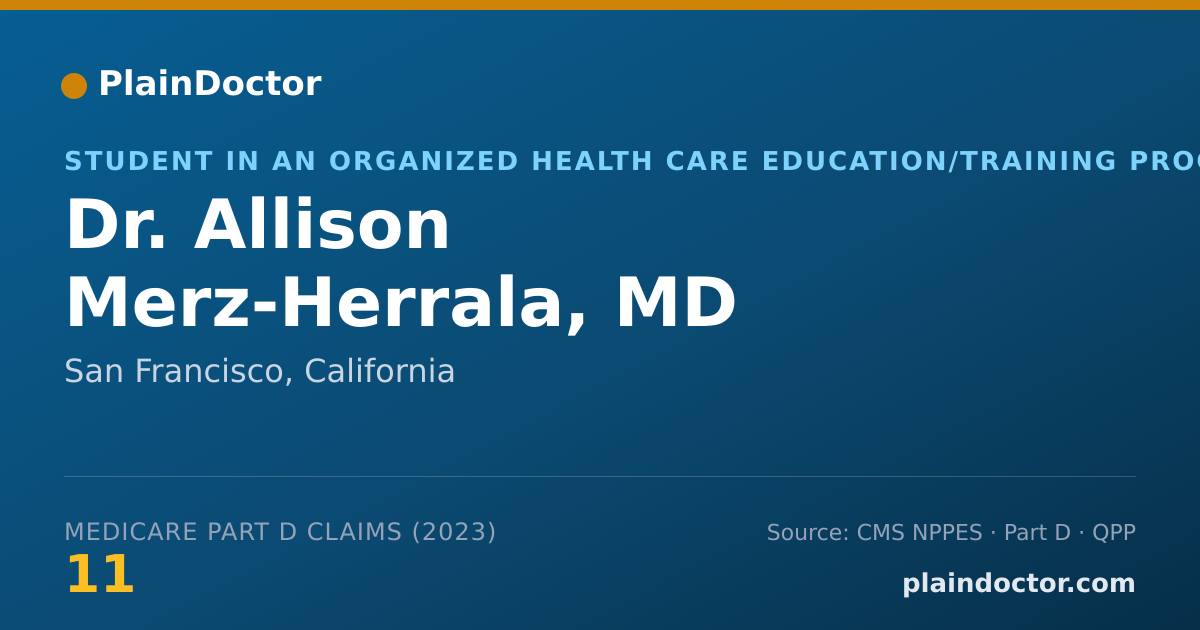 Shareable card for Allison Merz-Herrala, MD - Student in an Organized Health Care Education/Training Program, San Francisco, CA