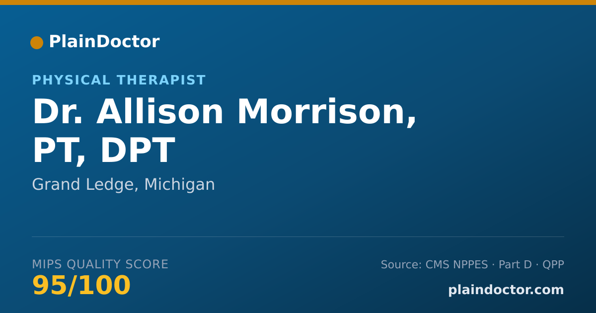 Shareable card for Allison Morrison, PT, DPT - Physical Therapist, Grand Ledge, MI
