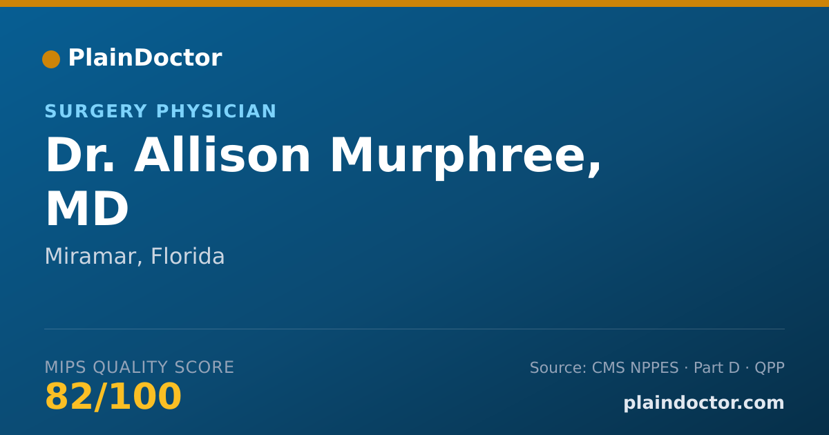 Shareable card for Allison Murphree, MD - Surgery Physician, Miramar, FL