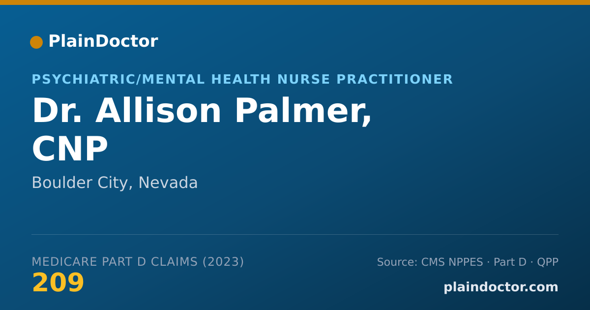 Shareable card for Allison Palmer, CNP - Psychiatric/Mental Health Nurse Practitioner, Boulder City, NV