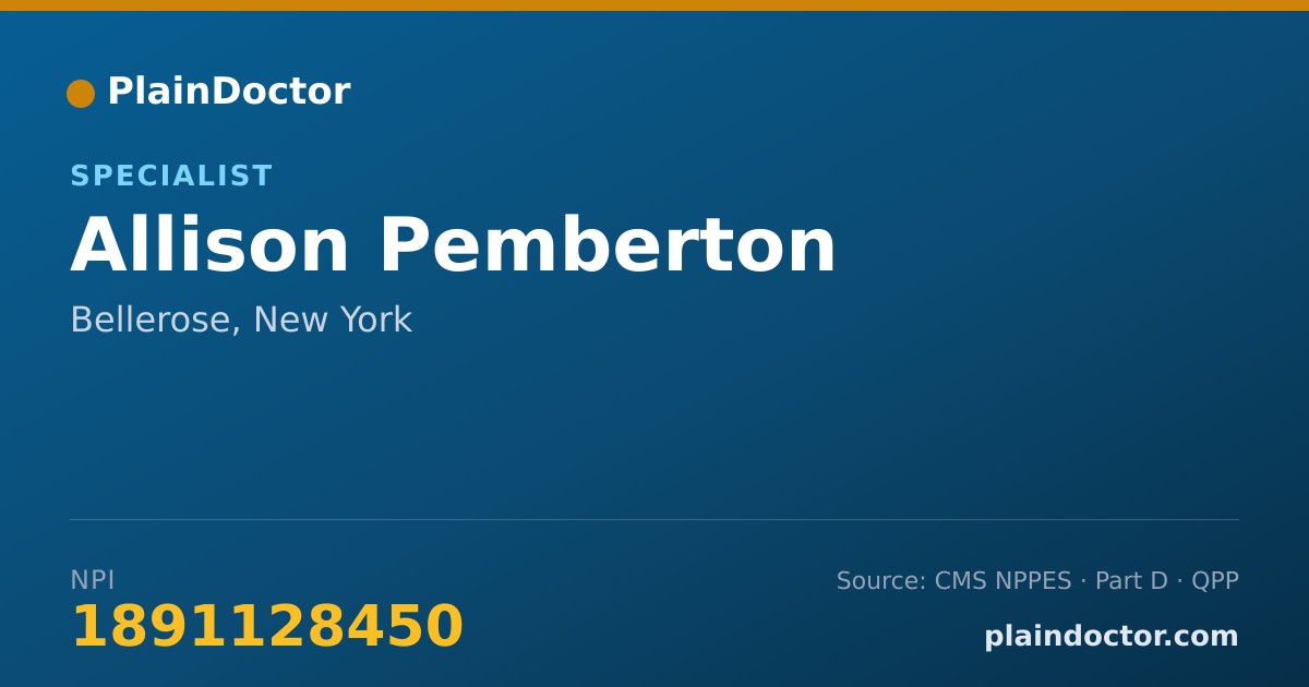 Shareable card for Allison Pemberton - Specialist, Bellerose, NY